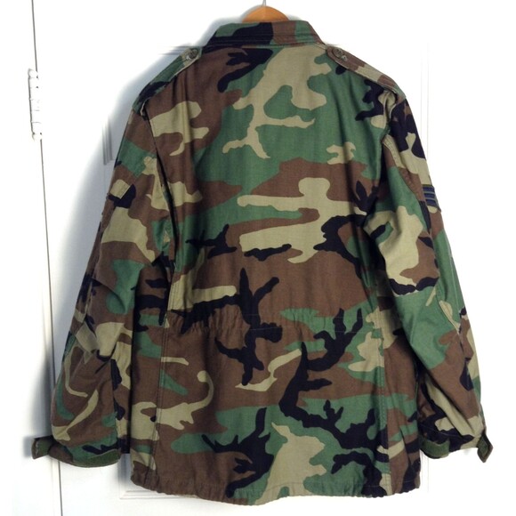 Vtg US Military M65 Jacket Men Med Regular Woodland Camo Field Coat Cold Weather - Picture 3 of 9